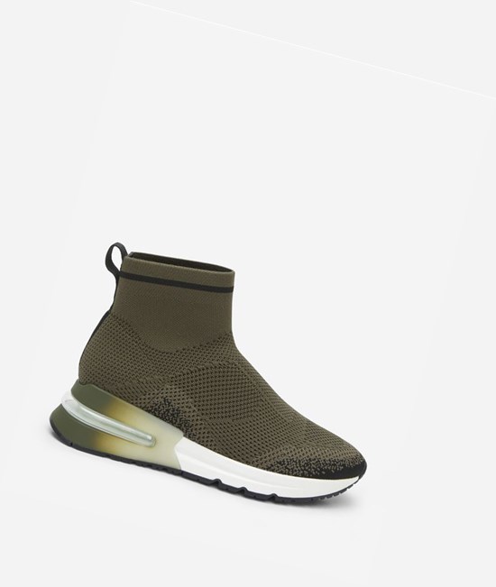 Army / Taupe / Black Women's ASH Kyle Degrade Sock Sneakers | 608LIXCDZ