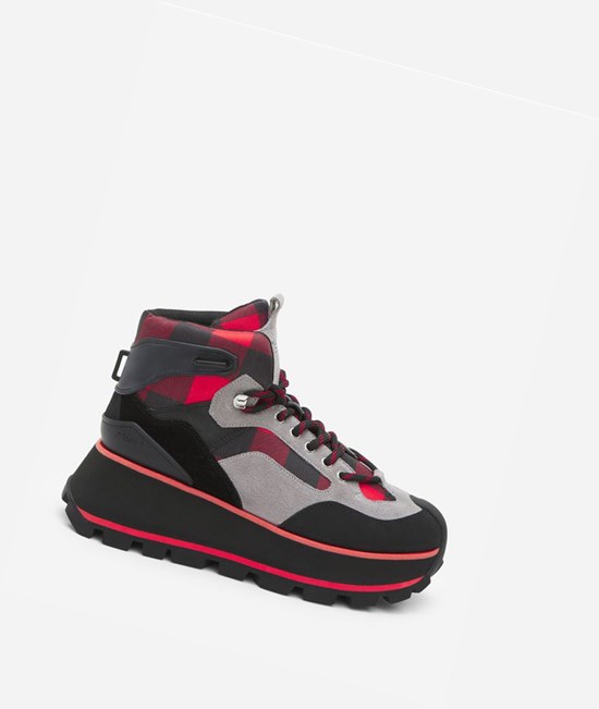 Black / Red Women's ASH Sonic High-Top Sneakers | 412YNTVBS