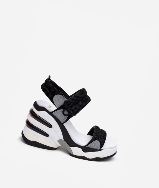 Black / Silver Women's ASH Cosmos Sneaker Sandals | 376GEORWZ