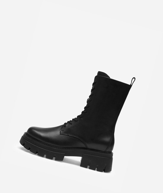 Black Women's ASH Liam Biker Boots | 240XQVNEC