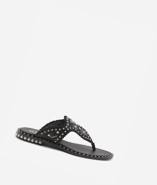 Black Women's ASH Phedra Flat Sandals | 678YTNFMG