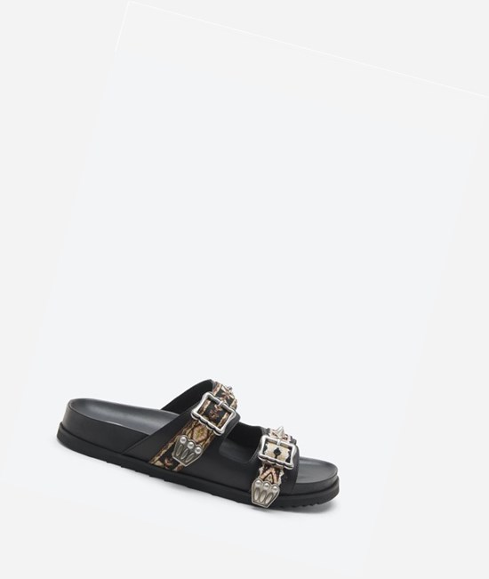 Black Women's ASH Ulysse Flat Sandals | 972YRESCD