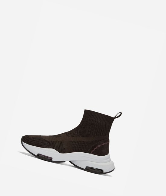 Ganache / Ebano Women's ASH Optic Sock Sneakers | 065ZODSWL