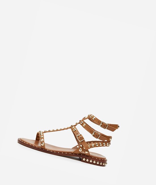 New Cinnamon Women's ASH Play Flat Sandals | 457QZGXVM