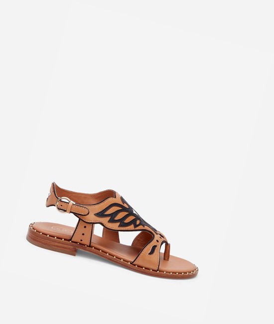 Nude Women's ASH Pampa Flat Sandals | 638UJXRSO